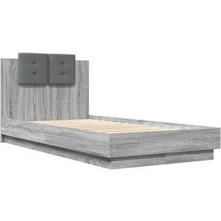 sengeramme m. sengegavl 75x190 cm konstrueret træ grå sonoma-eg