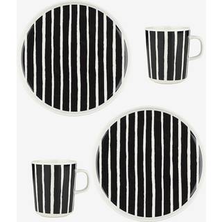 Marimekko Oiva Piccolo morgenmadssæt 4 dele White-black