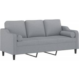 2-Personers Sofa Med Pyntepuder Stof - 180 cm / Lysegrå