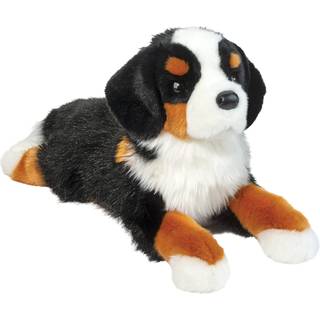 Douglas Trooper Bernersk Bjerghund Plysbamse: Luksus krammevenlig trefarvet plysbamse med næse i læderimitation og ravfarvede øjne