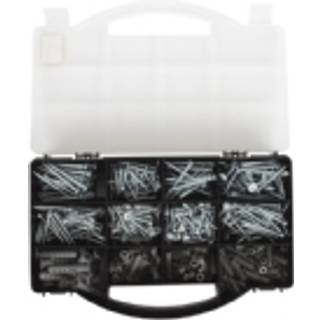 Sortimentskasse m. træskruer og plugs 420 stk.