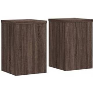 plantestativer 2 stk. 25x25x35 cm konstrueret træ brunt eg