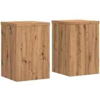 plantestativer 2 stk. 25x25x35 cm konstrueret træ egetræsfarvet