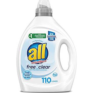 All Clear flydende vaskemiddel til følsom hud, 2x koncentreret, duftfri og uden farvestoffer, velegnet til HE-vaskemaskiner, 110 vaske