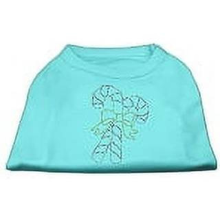 Candy Cane Rhinestone Shirt Aqua XXL