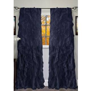 Sweet Home Collection 2 Pack Window Panel Panel Sheer Voile Vertical Ruffled Waterfall Curtains 108 i X 50 i Navy