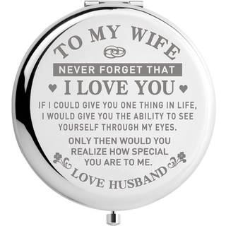 Didadic Travel Makeup Mirror til kone kone f?dselsdag gaveideer kone gaver til bryllupsdag Valentinsdag m?dre dag romantisk gave til hende
