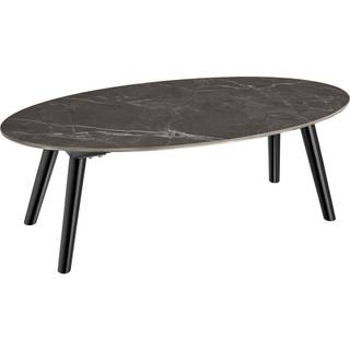 Ovalt sofabord Acerra, marmorlook 100x50x34,5 cm - natur