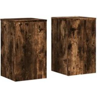 plantestativer 2 stk. 30x30x50 cm konstrueret træ røget eg