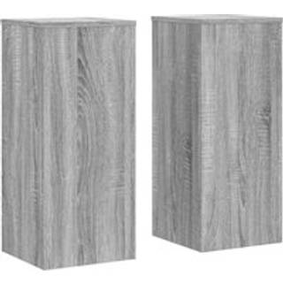 plantestativer 2 stk. 30x30x70 cm konstrueret træ grå sonoma-eg
