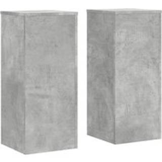 plantestativer 2 stk. 30x30x70 cm konstrueret træ betongrå