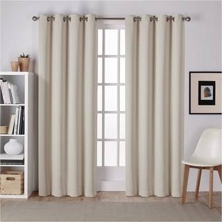Eksklusivt hjemgardiner Sateen GT Twill V?vet v?relse m?rkere blackout Grommet Top Curtain Panel Pair 52x108 Linned 2 T?lling