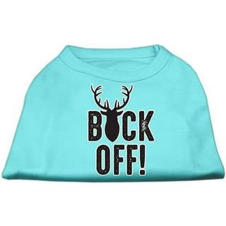 Buck Off Screen Print Dog Shirt Aqua SM
