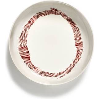 Serax Ottolenghi Feast dyb tallerken Ø22 cm 2-pak White stripes-red