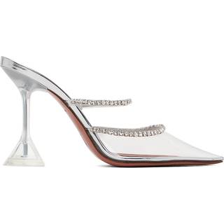 Amina Muaddi Gilda embellished leather mules - white - EU 40