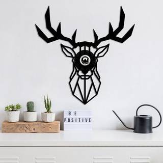 Væglampe W-051, sort, hjortedesign, MDF-træ laserskåret