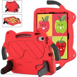 EIDERWOOD iPad Air 11" (2025 / 2024) Børne Cover - Smiley - Kickstand & Håndtag - Rød