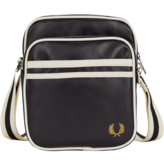 Taske FRED PERRY Classic Side Bag Black/ Ecru Universal - Ecru - Universal