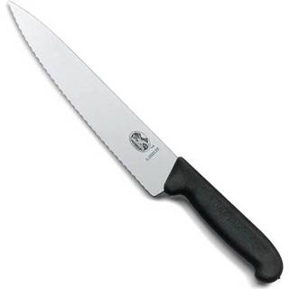 Takket kokkekniv med fibrox-skæfte, 22cm.