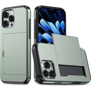 EIDERWOOD iPhone 16 Pro Hybrid Håndværkercover m. Kortholder - Grøn