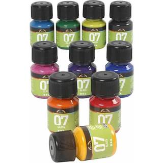 A-Color Glass Maling - Ass. Farver, 10x30ml