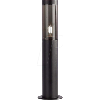 V-Tac E27 havelampe, IP44 - Røgfarvet plast, sort, højde 45cm, uden lyskilde