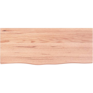 bordplade til badeværelse 100x40x2 cm massivt træ lysebrun