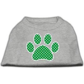 Green Swiss Dot Paw Screen Print Shirt Grey XXXL