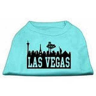 Las Vegas Skyline Screen Print Shirt Aqua LG