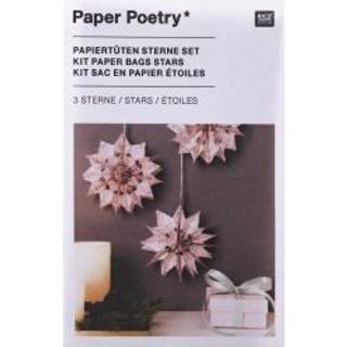 Paper Poetry Bastelset Papiertüten-Sterne Jolly Christmas klein - Weiß