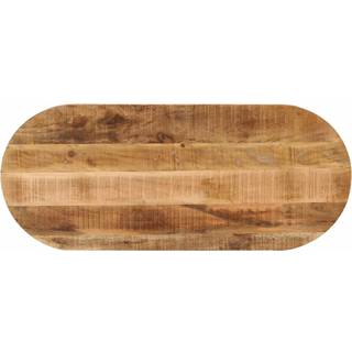 bordplade 120x50x2,5 cm oval massivt ru mangotræ