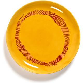 Serax Ottolenghi Feast tallerken S Ø19 cm 2-pak Yellow stripes-red