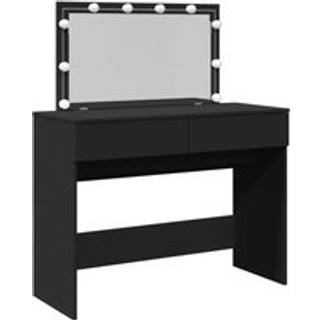 Makeupbord Med Led-Lys 100X40X120 Cm - Sort