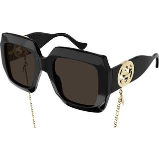 Gucci Kvinde GG1022S 005 Solbriller Injiceret Sort Brun Firkantet Normal