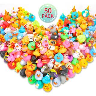 Gummi ænder i bulk 50 pakker til jeeps diverse duckies til jeep ducking floater duck bad legetøj til børn baby brusere tilbehør fødselsdag gaver