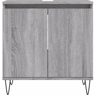 badeværelsesskab 58x33x60 cm konstrueret træ grå sonoma-eg