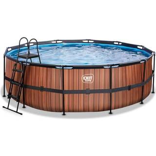 Wood pool ø4,5x1,22m med filterpumpe og stige - Exit