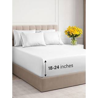 Ekstra Deep King Sheet Set - 6 stykker åndbar og afkølende ark - Hotel Luxury Bedark Set - Let & Secure Fit - Soft Wrinkle Free and Comfy Sheets