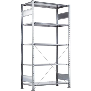 Startsektion Boltless lagerreol, rygkryds 2000x750x600 250 kg/hylde