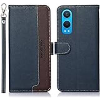 KHAZNEH Til OnePlus Nord CE4 Lite 5G Pung Telefon Etui RFID Blokerende Flip Cover - Blå/Brun