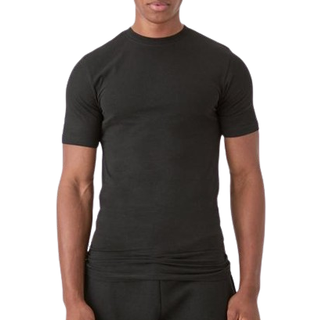 Mens Black Basic Muscle Fit Crew Neck T-Shirt
