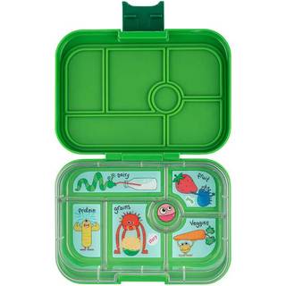 Yumbox Original Bento Madkasse Grøn/sjove Monstre Med 6 Rum