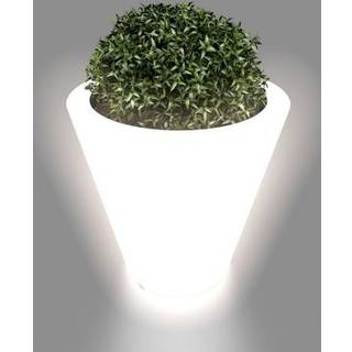 Blomsterkrukke med lys, hvid, Ø50 x 60 cm