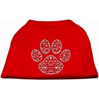Henna Paw Screen Print Shirt Red XXXL
