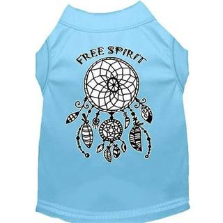 Pet Dog & Cat Shirt Screen Printed """" Free Spirit """" Baby Blue S