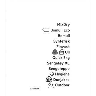 Electrolux programplade, klæbestof 140245553015