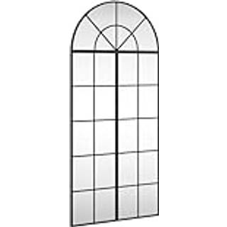 Vægspejl Buet Jern Sort - 60 x 130 cm