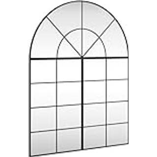 Vægspejl Buet Jern Sort - 100 x 130 cm