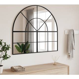 Vægspejl Buet Jern Sort - 100 x 90 cm
