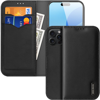 iPhone 16 Pro Max Dux Ducis Hivo Læderpung - Sort